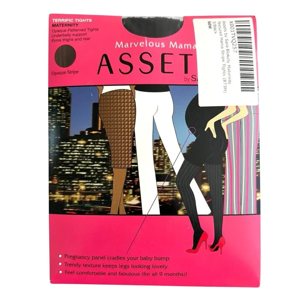 New in package MATERNITY ASSETS opaque stripe tight size 3